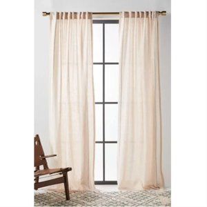 Anthropologie Stitched Linen Curtain